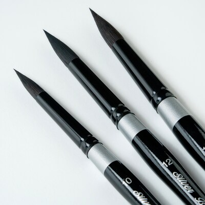 Silver Brush Black Velvet Large Round Brushes, 3/Pack (SLVBV3056)