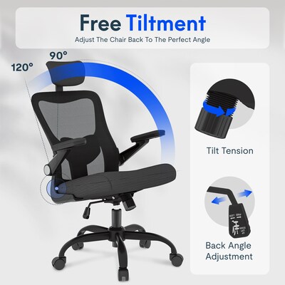 FlexiSpot Pro Comfort Swivel Computer and Desk Chair, Black (OC1BK-SD-DP)