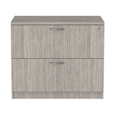 Alera Valencia Series Mobile Pedestal, 2 Legal/Letter-Size Drawers, Modern Walnut (ALEVA582816WA)