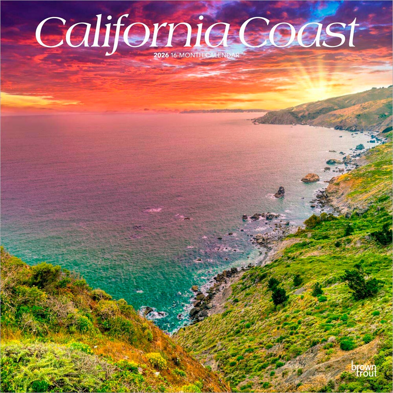 2026 BrownTrout California Coast 12 x 12 Monthly Wall Calendar (9798330702718)