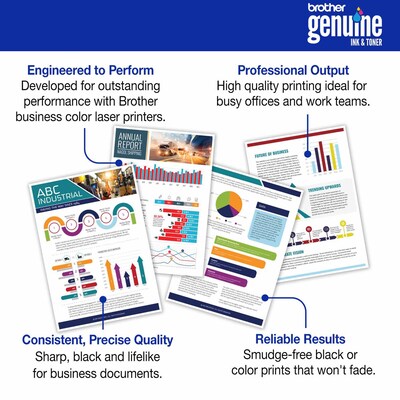 Brother TN635 Cyan/Magenta/Yellow Standard Yield Toner Cartridges, 3/Pack (TN6353PK)