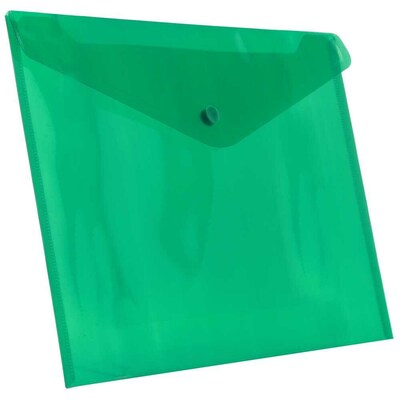 JAM Paper Premium Plastic Document File, Letter, Green, 3/Pack (235227563X3)