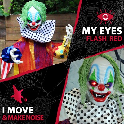 Haunted Hill Farm Life-Size Animatronic Clown (HHCLOWN-8FLSA)