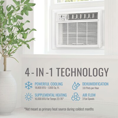 Keystone 230-Volt 18,800 BTU Window Air Conditioner with Remote, White (KSTHW18B)