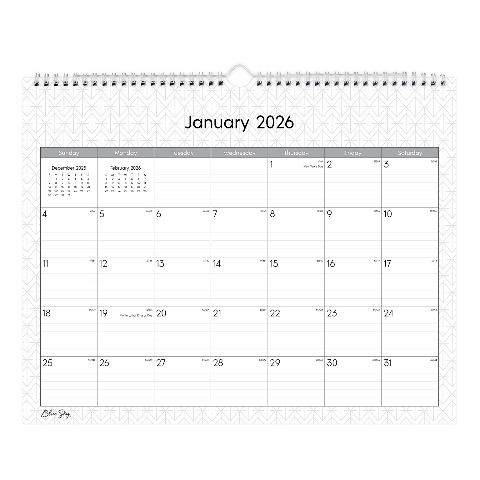 2026 Blue Sky Enterprise 15 x 12 Monthly Desk Calendar, Black/White (111292-26)