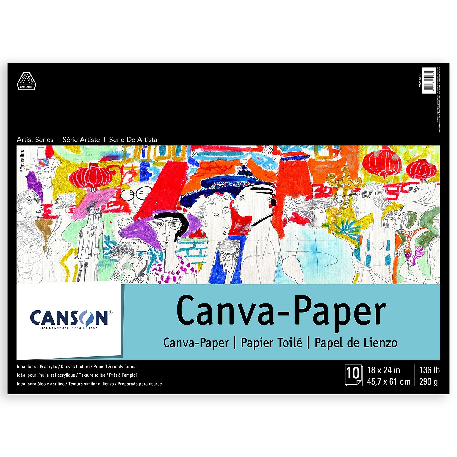 Canson Artist Series 18 x 24 Canvas Pad,  10 Sheets/Pad (MCXC100510845)