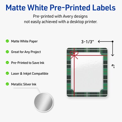 Avery Rectangle Multipurpose Labels, 4 x 3-1/3, White, 40/Pack (19479370406)