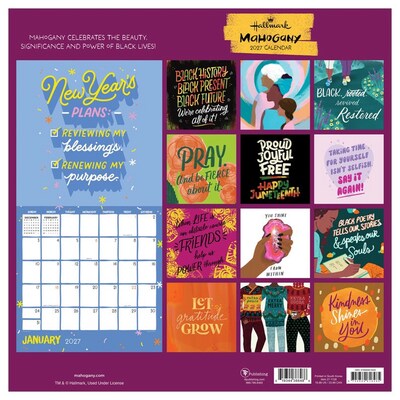 2027 TF Publishing Mahogany 12" x 12" Monthly Wall Calendar, Multicolored (27-1128)