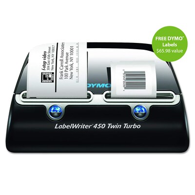 FREE DYMO Multipurpose & Address Labels ($65.98 value) with purchase of Dymo LabelWriter 450 Twin T