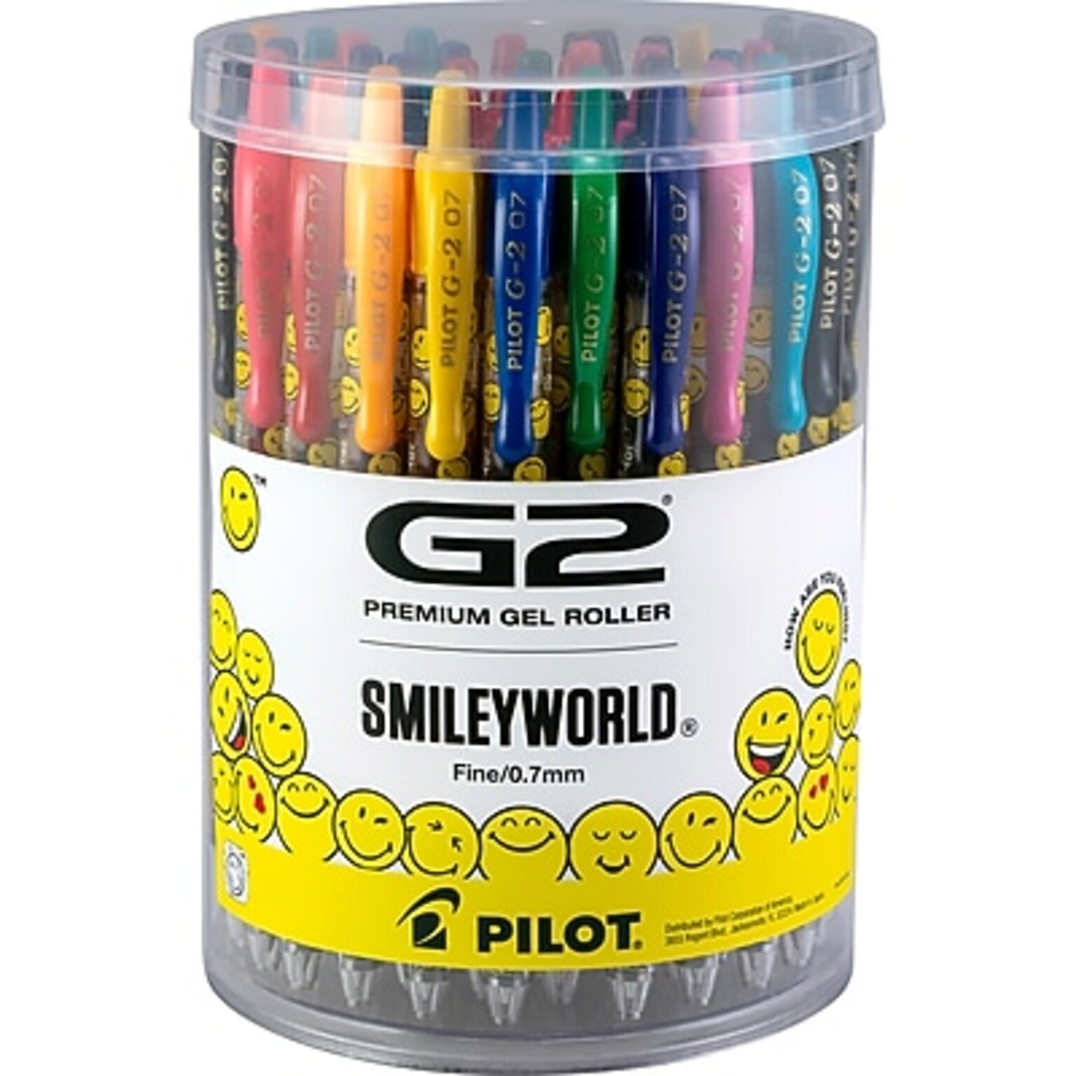 Pilot G2 SmileyWorld Retractable Gel Pens, Fine Point, 07mm, Assorted Ink, 36/Pack (4239)