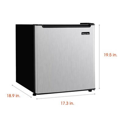 Magic Chef Adjustable Temperature Control Mini Refrigerator, 1.7 Cu. Ft., Stainless Steel (HMAR170STE)