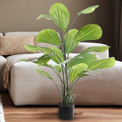Forever Leaf 48" Artificial Fan Palm Indoor Plant Licuala Grandis (FEV-PAL48GRA)