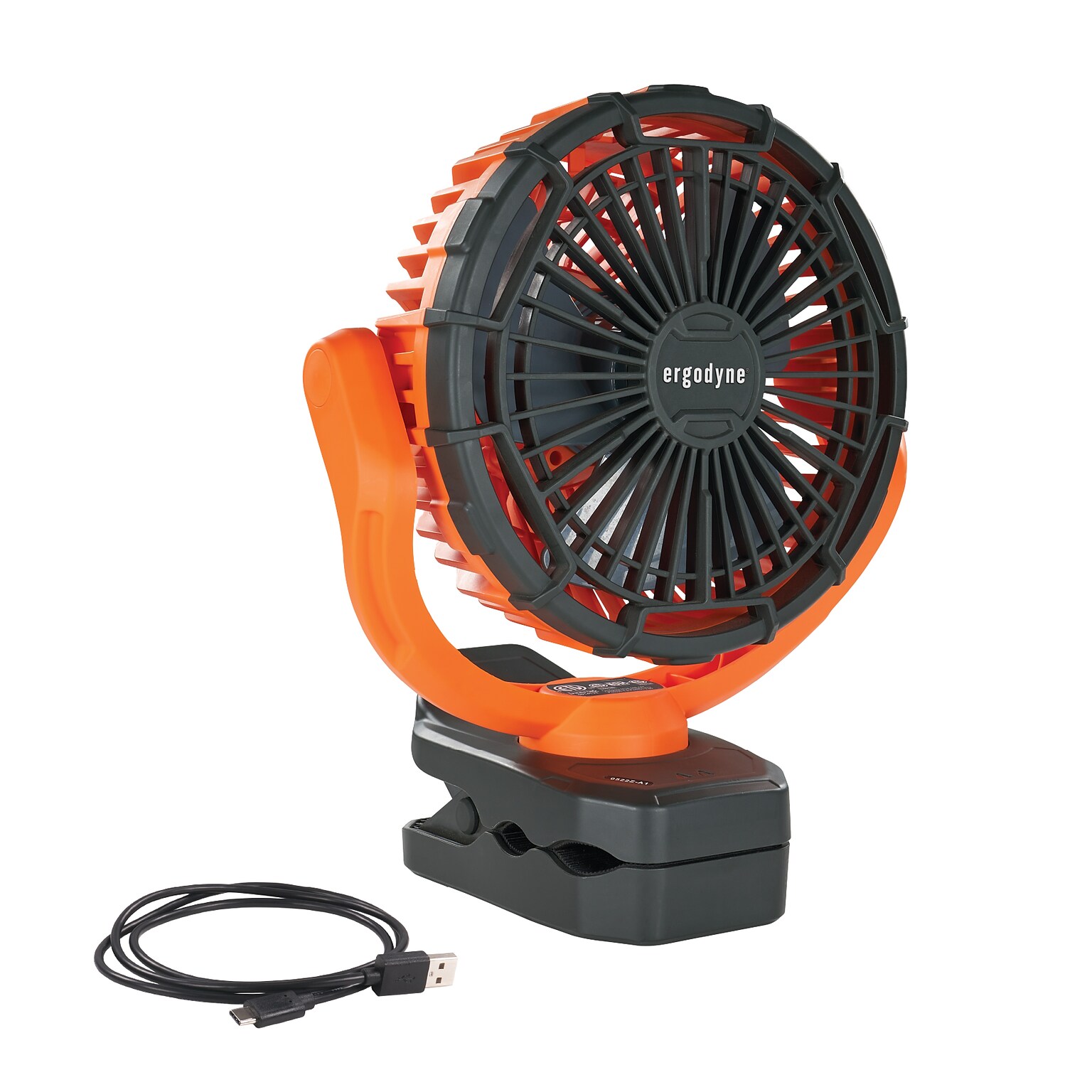 Ergodyne Chill-Its 6090 9.5 Clip Fan, 2-Speed, Orange (12800)