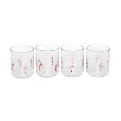 Candy Cane Icon Drinking Glasses, Set of 4