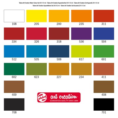Talens Art Creation Watercolor Paint, Assorted Colors (TLN9022024M)