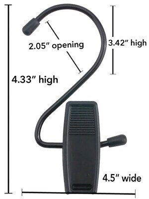 Nahanco 4 1/2" Jaws Hang All Clip, Black, 100/Box (610BBH)