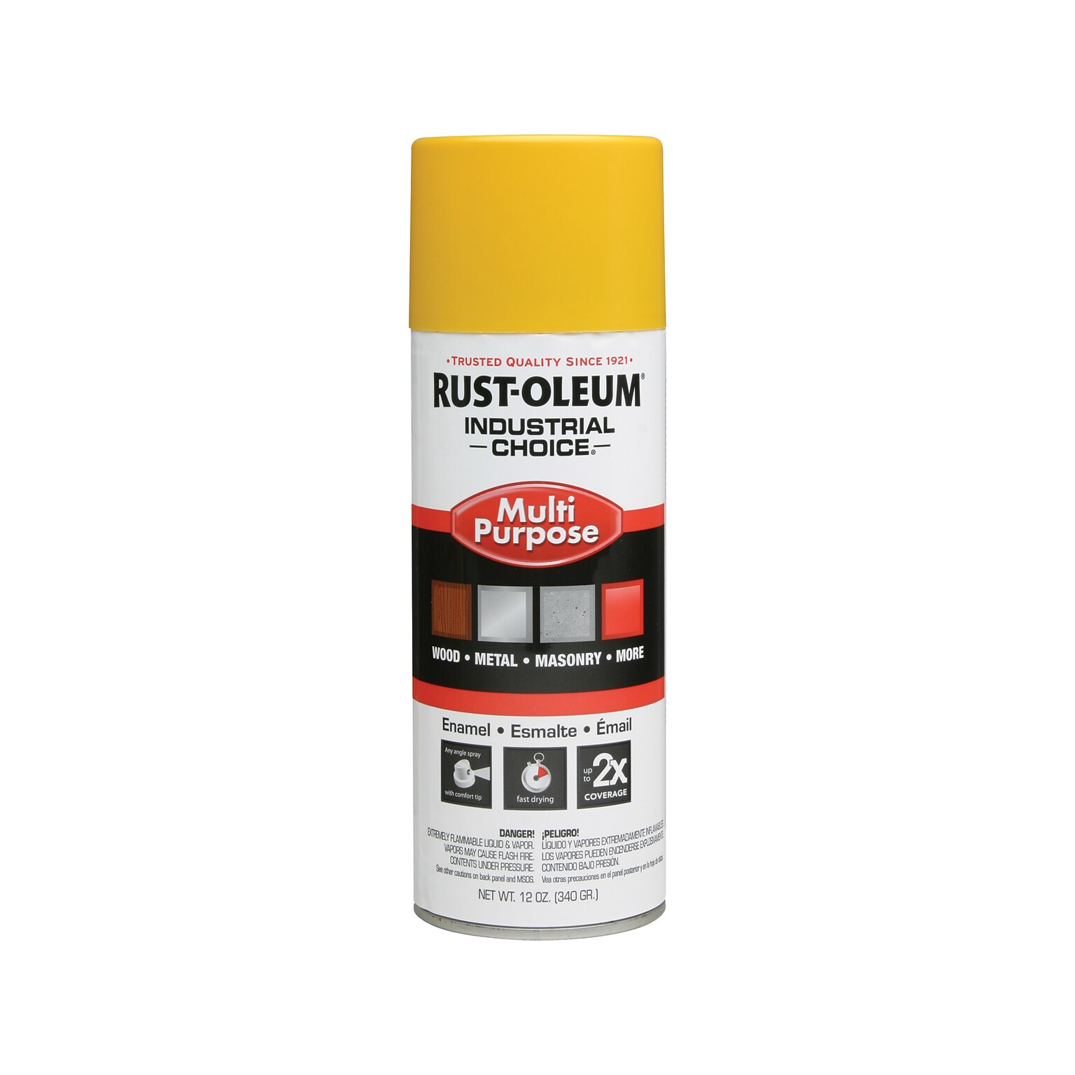 Rust-Oleum Industrial Choice Multipurpose Enamel Spray, OSHA Safety Yellow, 12 oz., 6/Carton (RST1644830)