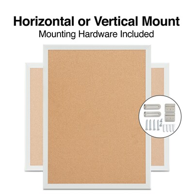 Staples Standard Durable Cork Bulletin Board, Aluminum Frame, 2'W x 1.5'H (ST52448-CC)