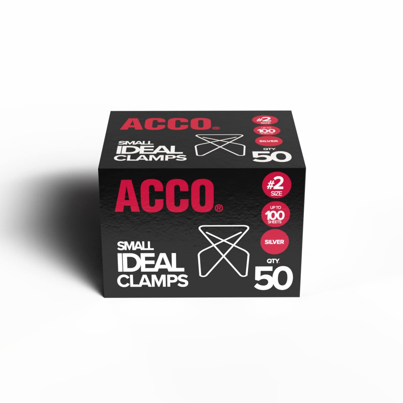 ACCO Ideal Butterfly Clamps, Small, Silver, 50/Box (A7072620)