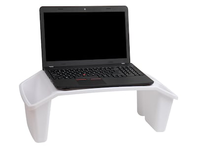 Mind Reader 10.75" x 22.25" Plastic Kids' Lap Desk Activity Tray, White (KIDLAP-WHT)