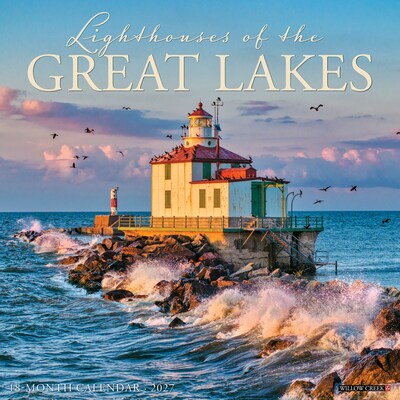 2027 Willow Creek Lighthouses of the Great Lakes 12 x 12 Monthly Wall Calendar, Assorted Colors (61046)