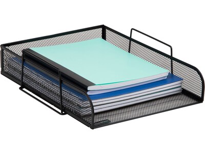 Mind Reader 4-Tier Stackable Paper Desk Tray, Metal Mesh, Black, 4/Pack (BSTACK4-BLK)