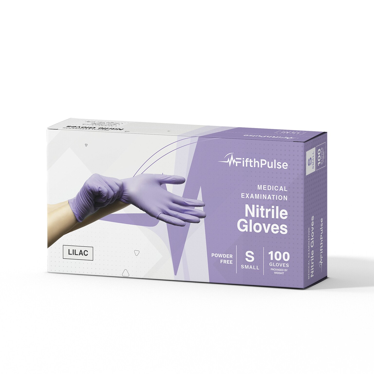 FifthPulse Powder Free Nitrile Gloves, Latex Free, Small, Lilac, 100/Box (FMN1001206)