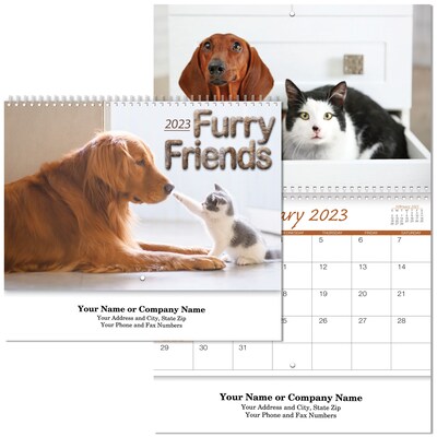 Custom Furry Friends Spiral Wall Calendar