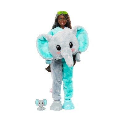 Mattel Barbie Cutie Reveal Jungle Series Doll, Elephant Plush Costume, 2/Pack (HKP98)