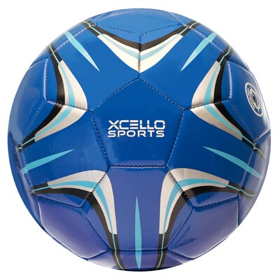 Xcello Sports Size 3 Soccer Balls with Pump, Blue/Yellow, 2/Pack (SB-S3-2-ASST-4)