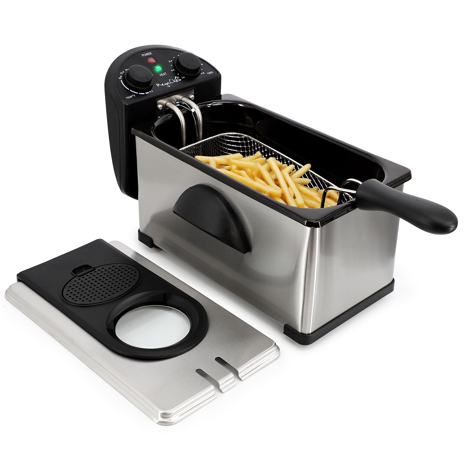 MegaChef 3 Liter Electric Deep Fryer, Black (935121818M)
