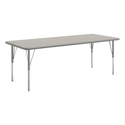 Flash Furniture Wren Rectangular Activity Table, 72 x 30, Height Adjustable, Light Gray Top/Silver Frame (XUA3072RECLGTP)