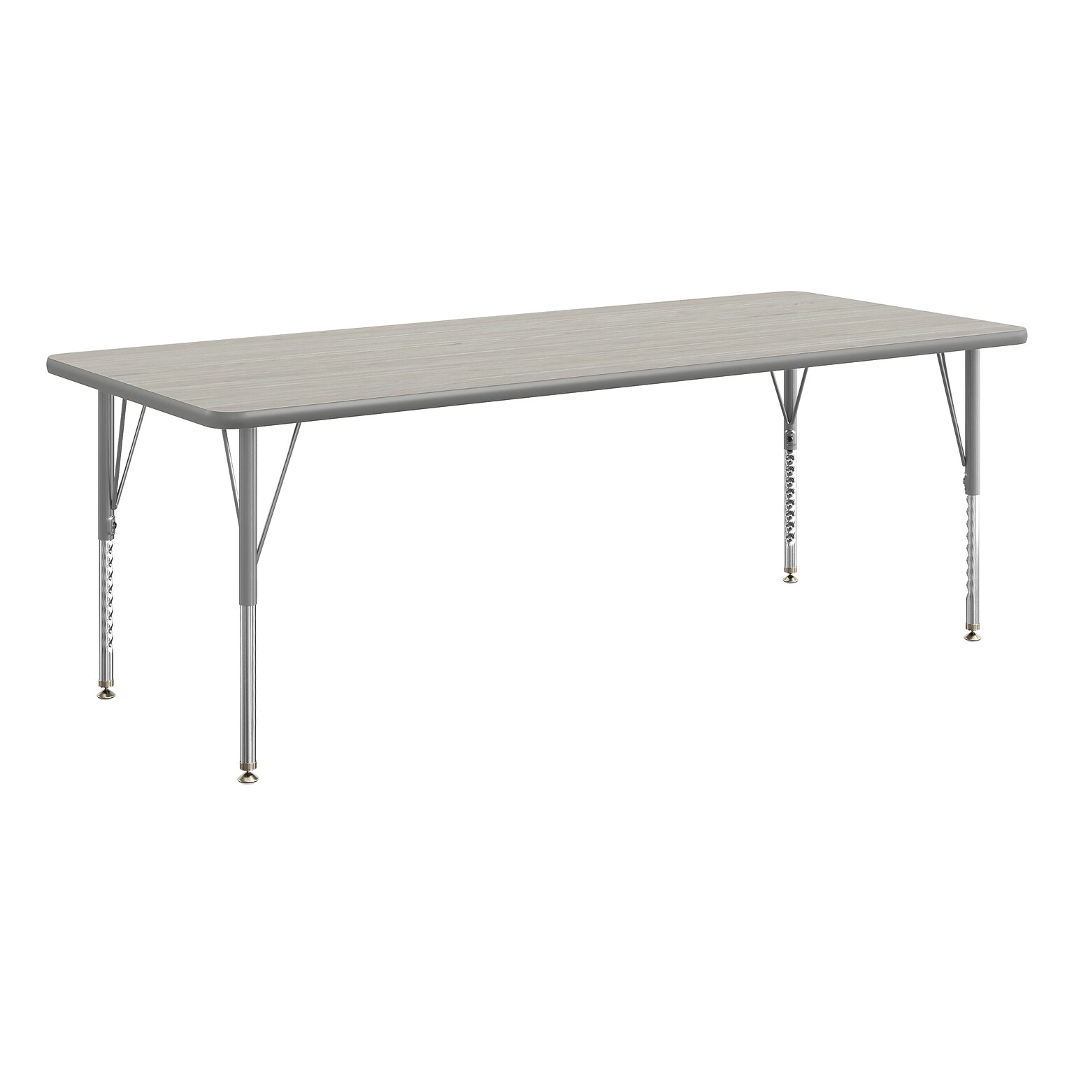 Flash Furniture Wren Rectangular Activity Table, 72 x 30, Height Adjustable, Light Gray Top/Silver Frame (XUA3072RECLGTP)