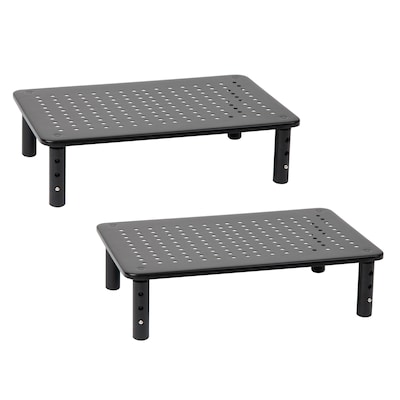 Mind Reader Adjustable Monitor Stand and Ventilated Laptop Riser, Black, 2/Pack (4LEGM2PK-BLK)