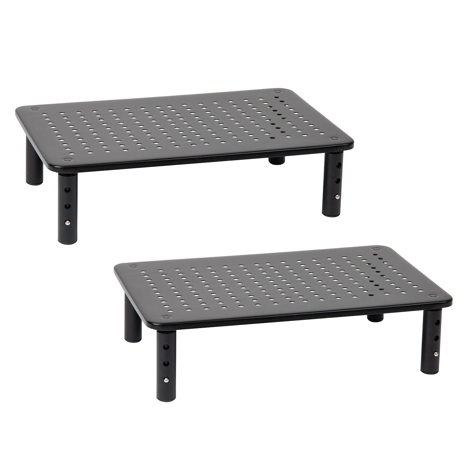 Mind Reader Adjustable Monitor Stand and Ventilated Laptop Riser, Black, 2/Pack (4LEGM2PK-BLK)