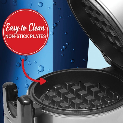 Brentwood 5" Flip Belgian Waffle Maker, Silver/Black (BTWTS231S)