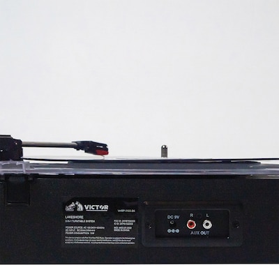 Victor Lakeshore Dual-Bluetooth Belt-Drive Retro 5-in-1 Turntable System, Black (VHRP-1100-BK)