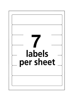 Avery Laser/Inkjet Removable File Folder Labels, 2/3" x 3-7/16", Assorted Colors, 7 Labels/Sheet, 252 Labels/Pack (5235)