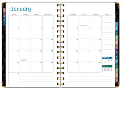 2027 Excello Brands 6" x 8" Weekly & Monthly Standard Planner, Paperboard Cover, Sugar Skull (FSHN-CY27-58-48)
