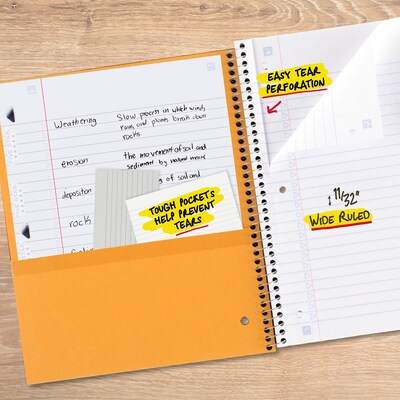 Five Star 5-Subject Subject Notebooks, 8" x 10.5", Wide Ruled, 200 Sheets, Color Chosen at Random (51016)