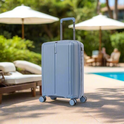 DUKAP Airley 21.85 Hardside Suitcase, 4-Wheeled Spinner, TSA Checkpoint Friendly, Blue (DKAIR00S-BLU)