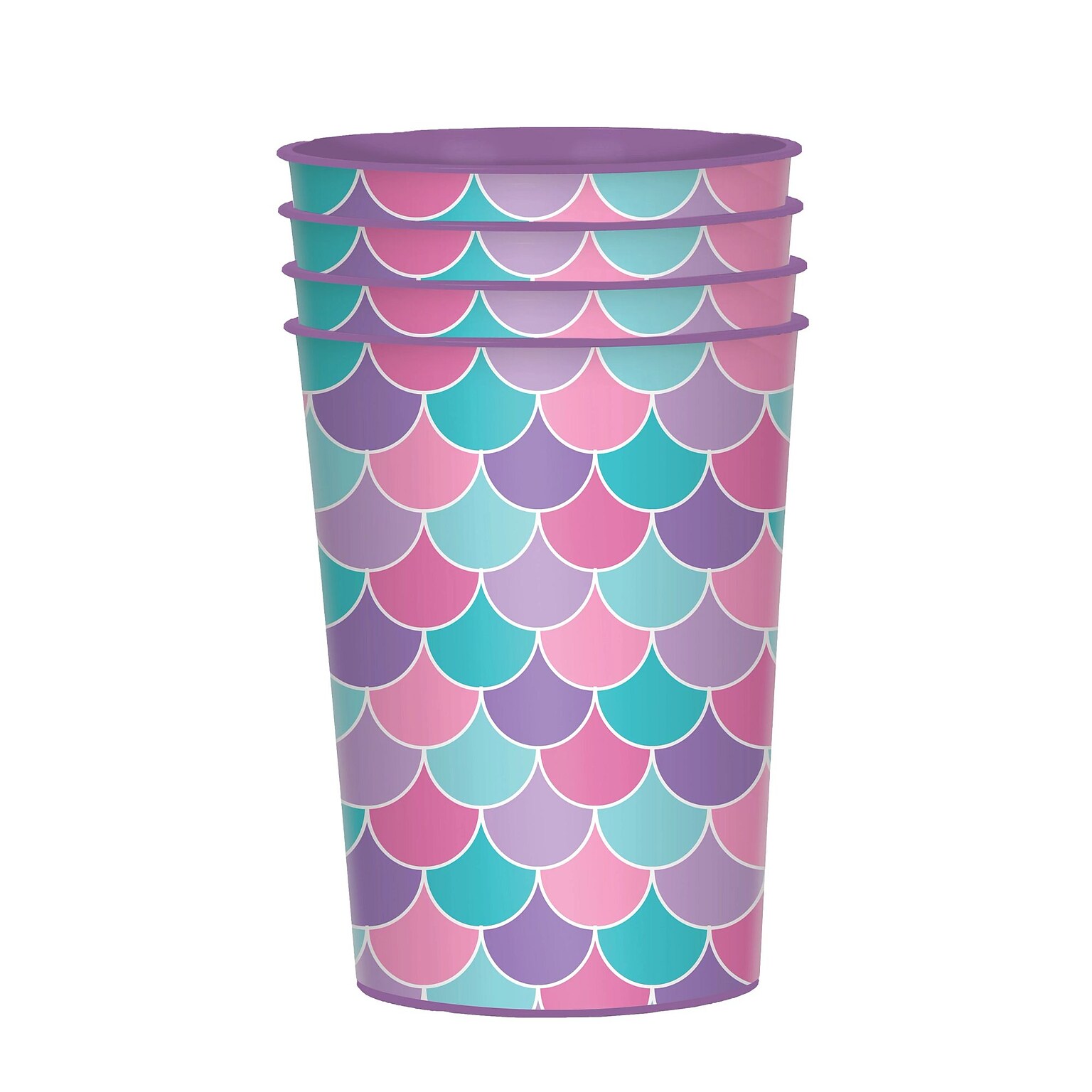 Party City Shimmering Mermaid Favor Cups, 16 oz., 4/Pack (AM4227250)