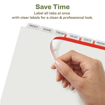 Avery Index Maker EcoFriendly Paper Dividers with Print & Apply Label Sheets, 8 Tabs, White, 5 Sets/Pack (11581)