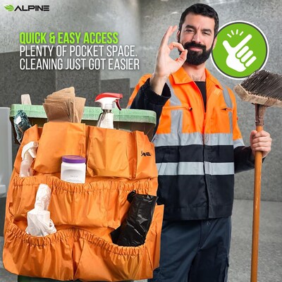 Alpine Industries 12-Pocket Cleaning Cart Organizer, Orange (4777-1-MK)