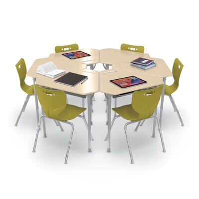 MooreCo Astute 33.8"W Diamond Student Desk, Fusion Maple, 2/Pack (59086)