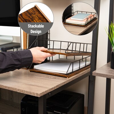 Mind Reader Metal Front Loading Letter Tray, Black (2TWPAP-BLK)