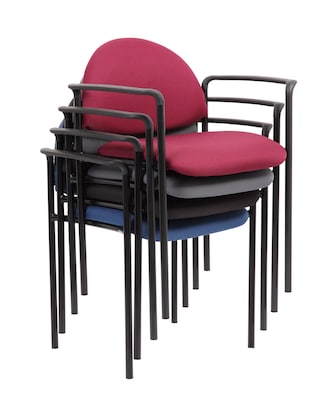 Boss® B9501 Series Fabric Stacking Chairs With Arms; Black