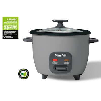 Starfrit SRFT024739 10-Cup Electric Rice Cooker with Ceramic Pot, Gray (SRFT024739)