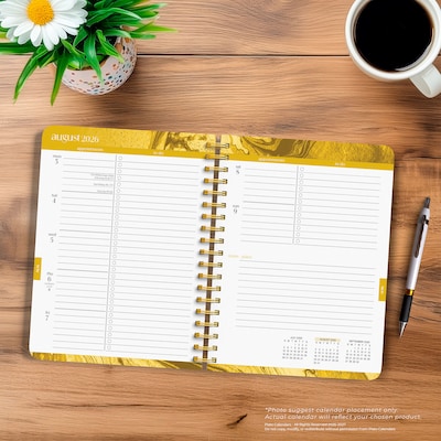 2026-2027 BrownTrout Crackled Blush Wire-O 6.5" x 7.75" Academic Year Weekly Student Planner, Paperboard Cover (9798330708178)