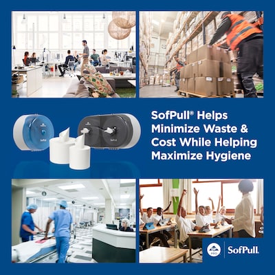 SofPull CenterPull Toilet Paper, 2-Ply, White, 1000 Sheets/Roll, 6 Rolls/Carton (19510)